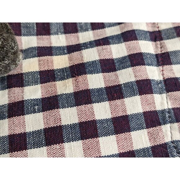 Billy Reid Shirt XL Standard Cut Linen Blend? Long Sleeve Button Colorful Check - Picture 12 of 14